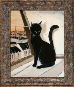 Black cat is a Paris master Pre-Framed