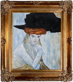 Black Feather Hat Pre-Framed