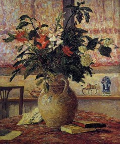 A Bouquet of Flowers in Front of a Window