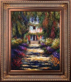 Monet Paintings: Garden Path at Giverny Pre-Framed