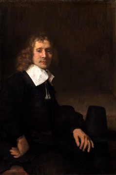 A Young Man at a Table (possibly Govaert Flinck)