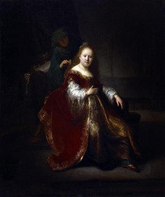 A young woman at her toilet