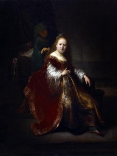 A young woman at her toilet