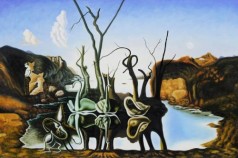 Dali Paintings: Swans Reflecting Elephants