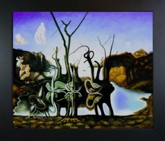 Dali Paintings: Swans Reflecting Elephants Pre-Framed