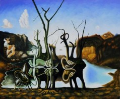 Dali Paintings: Swans Reflecting Elephants