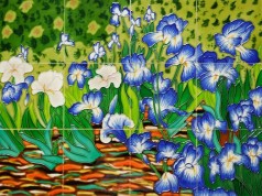 Irises Mural Wall Tiles