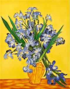 Irises in a Vase Trivet/Wall Accent Tile