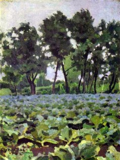 Cabbage Field with Willows