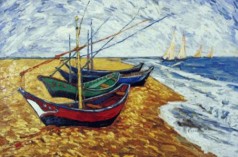 Fishing Boats on the Beach at Saintes-Maries Gallery Wrap