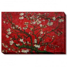 Branches Of An Almond Tree In Blossom (Artist Interpretation in Red) Gallery Wrap