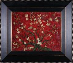 Branches of an Almond Tree in Blossom, Ruby Red Pre-Framed