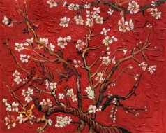 Branches of an Almond Tree in Blossom, Ruby Red