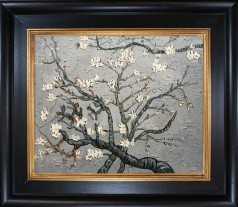 Branches Of An Almond Tree In Blossom (Artist Interpretation in Pearl Grey) Pre-Framed