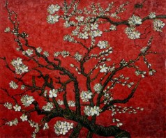 Branches of an Almond Tree in Blossom (Interpretation in Red)