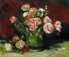 Bowl with Peonies and Roses