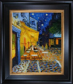 Cafe Terrace at Night in Vintage Creed Frame