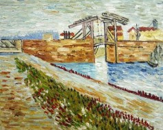 Langlois Bridge at Arles with Road Alongside the Canal