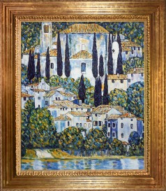 Church in Cassone(Landscape with Cypress) Oil Painting Pre-Framed