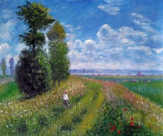 Monet Paintings: Field with Poplars