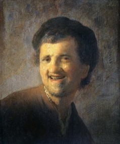 Bust of a laughing young man