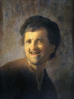 Bust of a laughing young man