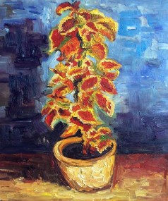 Mothers Day Art: Coleus Plant in a Flowerpot